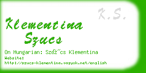 klementina szucs business card